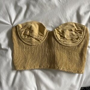 Zara Cream Smocked Bustier